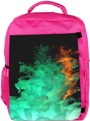 

Snoogg Eco Friendly Canvas Red Green Smoke Designer Backpack Rucksack School Travel Unisex Casual Canvas Bag Bookbag Satchel 5 L Backpack(Pink)