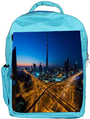 

Snoogg Eco Friendly Canvas Street View At Nite Designer Backpack Rucksack School Travel Unisex Casual Canvas Bag Bookbag Satchel 5 L Backpack(Blue)