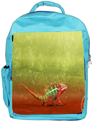 

Snoogg Eco Friendly Canvas Red Chameleon Designer Backpack Rucksack School Travel Unisex Casual Canvas Bag Bookbag Satchel 5 L Backpack(Blue)