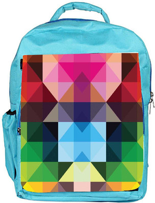 

Snoogg Eco Friendly Canvas Colorful Rhombuses Backpack Rucksack School Travel Unisex Casual Canvas Bag Bookbag Satchel 5 L Backpack(Blue)