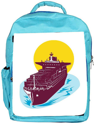 

Snoogg Eco Friendly Canvas Container Cargo Ship Backpack Rucksack School Travel Unisex Casual Canvas Bag Bookbag Satchel 5 L Backpack(Blue)