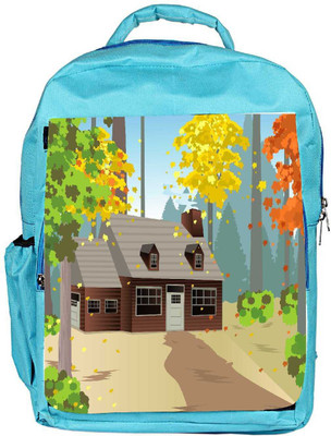 

Snoogg Eco Friendly Canvas Autumn Home Backpack Rucksack School Travel Unisex Casual Canvas Bag Bookbag Satchel 5 L Backpack(Blue)