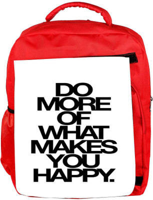 

Snoogg Eco Friendly Canvas Do More Of What Makes You Happy Backpack Rucksack School Travel Unisex Casual Canvas Bag Bookbag Satchel 5 L Backpack(Red)