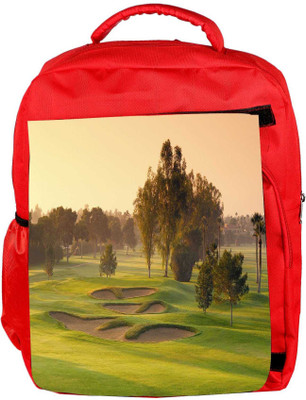 

Snoogg Eco Friendly Canvas Abstract Golf Park Designer Backpack Rucksack School Travel Unisex Casual Canvas Bag Bookbag Satchel 5 L Backpack(Red)
