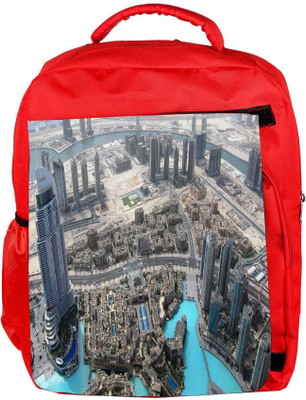 

Snoogg Eco Friendly Canvas Lake In Dubai Designer Backpack Rucksack School Travel Unisex Casual Canvas Bag Bookbag Satchel 5 L Backpack(Red)