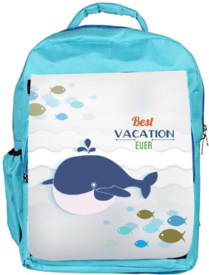 

Snoogg Eco Friendly Canvas Summer Vector Illustration With Doodle Fishes Water Sea Whale Backpack Rucksack School Travel Unisex Casual Canvas Bag Bookbag Satchel 5 L Backpack(Blue)
