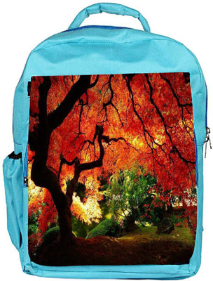 

Snoogg Eco Friendly Canvas Red Leaves In Trees Designer Backpack Rucksack School Travel Unisex Casual Canvas Bag Bookbag Satchel 5 L Backpack(Blue)