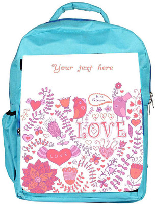 

Snoogg Eco Friendly Canvas Your Text Here White Pattern Designer Backpack Rucksack School Travel Unisex Casual Canvas Bag Bookbag Satchel 5 L Backpack(Blue)