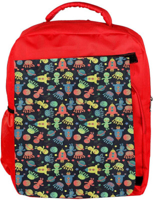

Snoogg Eco Friendly Canvas Alien Gone Crazy Backpack Rucksack School Travel Unisex Casual Canvas Bag Bookbag Satchel 5 L Backpack(Red)