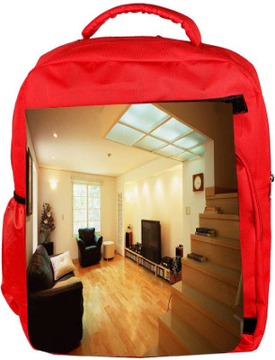 

Snoogg Eco Friendly Canvas Awesome House Designer Backpack Rucksack School Travel Unisex Casual Canvas Bag Bookbag Satchel 5 L Backpack(Red)