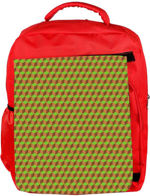 

Snoogg Eco Friendly Canvas Abstract Yellow Blocks Designer Backpack Rucksack School Travel Unisex Casual Canvas Bag Bookbag Satchel 5 L Backpack(Red)