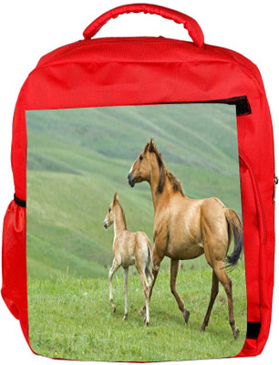

Snoogg Eco Friendly Canvas Parental Horse Designer Backpack Rucksack School Travel Unisex Casual Canvas Bag Bookbag Satchel 5 L Backpack(Red)