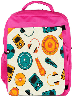 

Snoogg Eco Friendly Canvas Music Systems Designer Backpack Rucksack School Travel Unisex Casual Canvas Bag Bookbag Satchel 5 L Backpack(Pink)