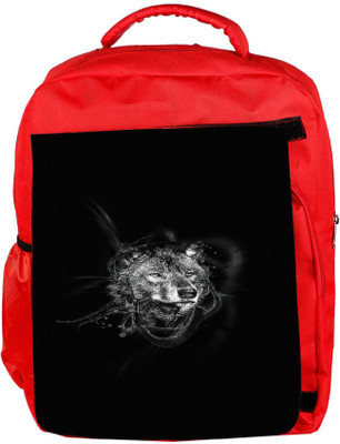 

Snoogg Eco Friendly Canvas Wolf By Ekud Dark Designer Backpack Rucksack School Travel Unisex Casual Canvas Bag Bookbag Satchel 5 L Backpack(Red)