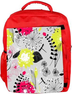 

Snoogg Eco Friendly Canvas Retro Floral Seamless Background Backpack Rucksack School Travel Unisex Casual Canvas Bag Bookbag Satchel 5 L Backpack(Red)