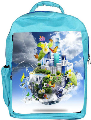 

Snoogg Eco Friendly Canvas Half Earth Backpack Rucksack School Travel Unisex Casual Canvas Bag Bookbag Satchel 5 L Backpack(Blue)