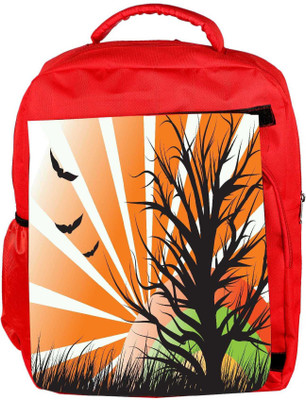 

Snoogg Eco Friendly Canvas Abstract Illustration Backpack Rucksack School Travel Unisex Casual Canvas Bag Bookbag Satchel 5 L Backpack(Red)