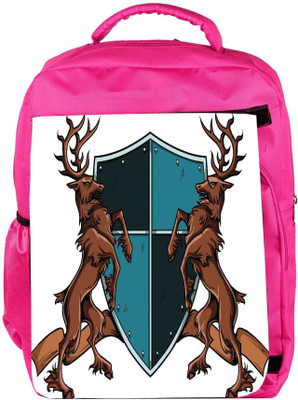 

Snoogg Eco Friendly Canvas Crests Vector Element Backpack Rucksack School Travel Unisex Casual Canvas Bag Bookbag Satchel 5 L Backpack(Pink)