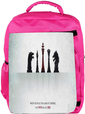 

Snoogg Eco Friendly Canvas Amazing Chess Quote Designer Backpack Rucksack School Travel Unisex Casual Canvas Bag Bookbag Satchel 5 L Backpack(Pink)