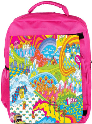 

Snoogg Eco Friendly Canvas Hippie Trip 2852 Backpack Rucksack School Travel Unisex Casual Canvas Bag Bookbag Satchel 5 L Backpack(Pink)