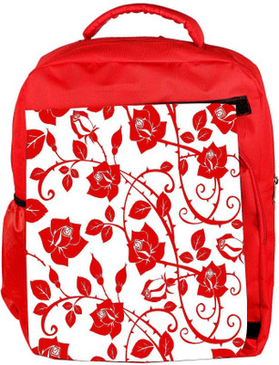

Snoogg Eco Friendly Canvas Red Roses And Leaves Designer Backpack Rucksack School Travel Unisex Casual Canvas Bag Bookbag Satchel 5 L Backpack(Red)