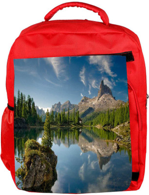 

Snoogg Eco Friendly Canvas Trees And River Designer Backpack Rucksack School Travel Unisex Casual Canvas Bag Bookbag Satchel 5 L Backpack(Red)