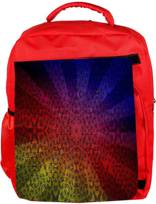 

Snoogg Eco Friendly Canvas Abstract Sun Rays Designer Backpack Rucksack School Travel Unisex Casual Canvas Bag Bookbag Satchel 5 L Backpack(Red)