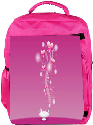 

Snoogg Eco Friendly Canvas Abstract Pink Heart Designer Backpack Rucksack School Travel Unisex Casual Canvas Bag Bookbag Satchel 5 L Backpack(Pink)