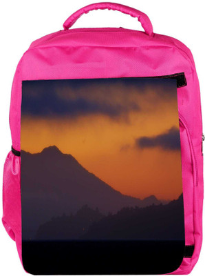 

Snoogg Eco Friendly Canvas Evening Landscape Background Backpack Rucksack School Travel Unisex Casual Canvas Bag Bookbag Satchel 5 L Backpack(Pink)