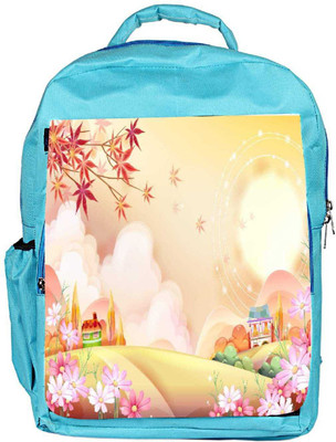 

Snoogg Eco Friendly Canvas Colorful Town 2609 Backpack Rucksack School Travel Unisex Casual Canvas Bag Bookbag Satchel 5 L Backpack(Blue)