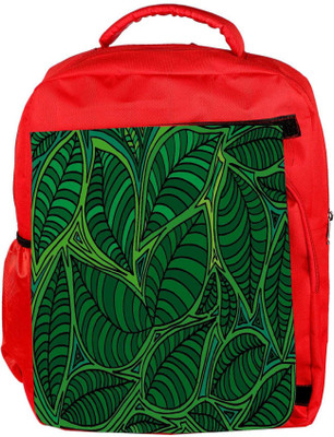 

Snoogg Eco Friendly Canvas Abstract Sketch Of Leaf Background Vector Illustration Backpack Rucksack School Travel Unisex Casual Canvas Bag Bookbag Satchel 5 L Backpack(Red)