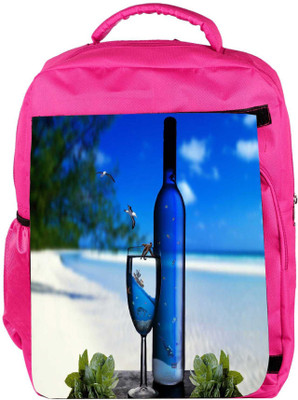 

Snoogg Eco Friendly Canvas Blue Drinks Designer Backpack Rucksack School Travel Unisex Casual Canvas Bag Bookbag Satchel 5 L Backpack(Pink)