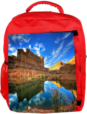

Snoogg Eco Friendly Canvas River Side Mountain Designer Backpack Rucksack School Travel Unisex Casual Canvas Bag Bookbag Satchel 5 L Backpack(Red)