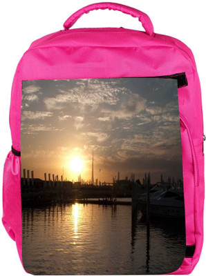 

Snoogg Eco Friendly Canvas Sunset View Of Burj Khalifa Designer Backpack Rucksack School Travel Unisex Casual Canvas Bag Bookbag Satchel 5 L Backpack(Pink)