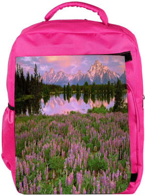 

Snoogg Eco Friendly Canvas Pink Flowers Designer Backpack Rucksack School Travel Unisex Casual Canvas Bag Bookbag Satchel 5 L Backpack(Pink)