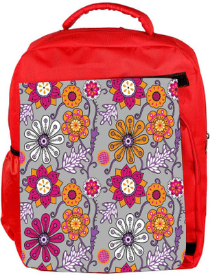 

Snoogg Eco Friendly Canvas Seamless Texture With Flowers And Butterflies Endless Floral Pattern Backpack Rucksack School Travel Unisex Casual Canvas Bag Bookbag Satchel 5 L Backpack(Red)