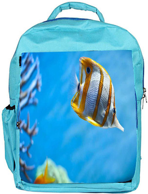 

Snoogg Eco Friendly Canvas Colorful Fish Designer Backpack Rucksack School Travel Unisex Casual Canvas Bag Bookbag Satchel 5 L Backpack(Blue)