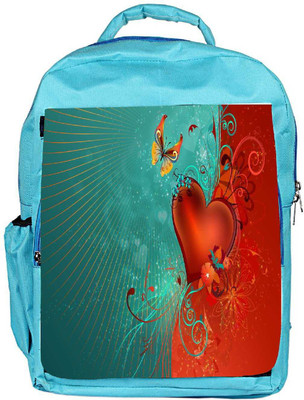 

Snoogg Eco Friendly Canvas Heart And Butterfly Designer Backpack Rucksack School Travel Unisex Casual Canvas Bag Bookbag Satchel 5 L Backpack(Blue)