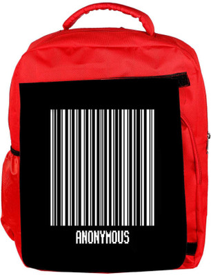

Snoogg Eco Friendly Canvas Anonymous Barcode Designer Backpack Rucksack School Travel Unisex Casual Canvas Bag Bookbag Satchel 5 L Backpack(Red)