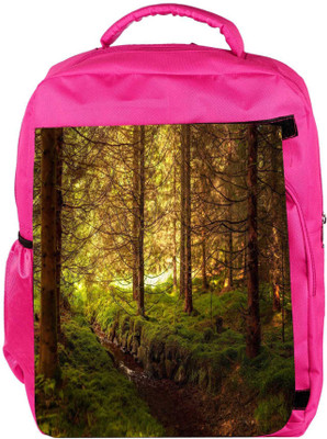 

Snoogg Eco Friendly Canvas Dried Yellow Forest Designer Backpack Rucksack School Travel Unisex Casual Canvas Bag Bookbag Satchel 5 L Backpack(Pink)