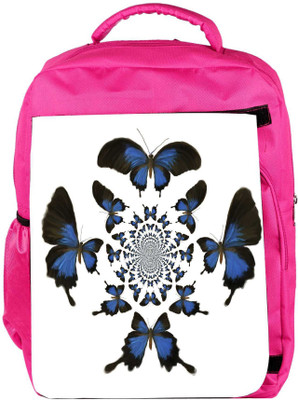 

Snoogg Eco Friendly Canvas Kaleidoscopic Butterflies Backpack Rucksack School Travel Unisex Casual Canvas Bag Bookbag Satchel 5 L Backpack(Pink)