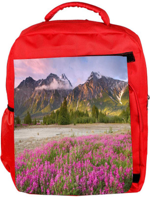 

Snoogg Eco Friendly Canvas Pink Flowers Designer Backpack Rucksack School Travel Unisex Casual Canvas Bag Bookbag Satchel 5 L Backpack(Red)