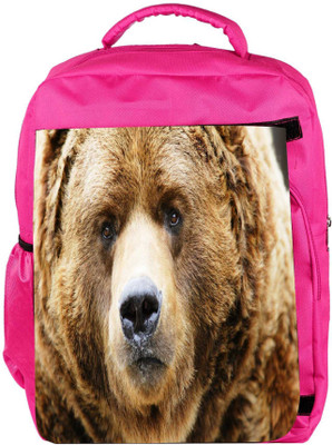 

Snoogg Eco Friendly Canvas Angry Bear Designer Backpack Rucksack School Travel Unisex Casual Canvas Bag Bookbag Satchel 5 L Backpack(Pink)