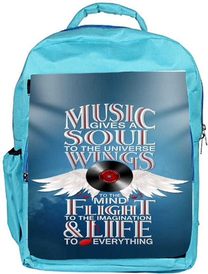 

Snoogg Eco Friendly Canvas Music Typography 2886 Backpack Rucksack School Travel Unisex Casual Canvas Bag Bookbag Satchel 5 L Backpack(Blue)