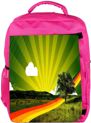 

Snoogg Eco Friendly Canvas Rainbow Path Designer Backpack Rucksack School Travel Unisex Casual Canvas Bag Bookbag Satchel 5 L Backpack(Pink)