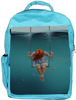 

Snoogg Eco Friendly Canvas Swing Inside Water Designer Backpack Rucksack School Travel Unisex Casual Canvas Bag Bookbag Satchel 5 L Backpack(Blue)