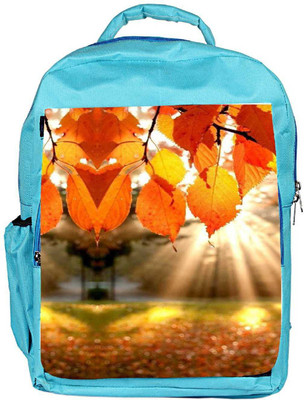 

Snoogg Eco Friendly Canvas Autumn Leaves Backpack Rucksack School Travel Unisex Casual Canvas Bag Bookbag Satchel 5 L Backpack(Blue)