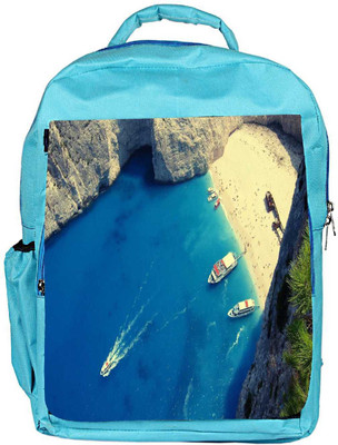 

Snoogg Eco Friendly Canvas Small Beach Side Designer Backpack Rucksack School Travel Unisex Casual Canvas Bag Bookbag Satchel 5 L Backpack(Blue)