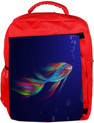 

Snoogg Eco Friendly Canvas Neon Fish Designer Backpack Rucksack School Travel Unisex Casual Canvas Bag Bookbag Satchel 5 L Backpack(Red)