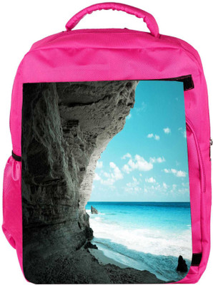 

Snoogg Eco Friendly Canvas Beach Side Place Designer Backpack Rucksack School Travel Unisex Casual Canvas Bag Bookbag Satchel 5 L Backpack(Pink)